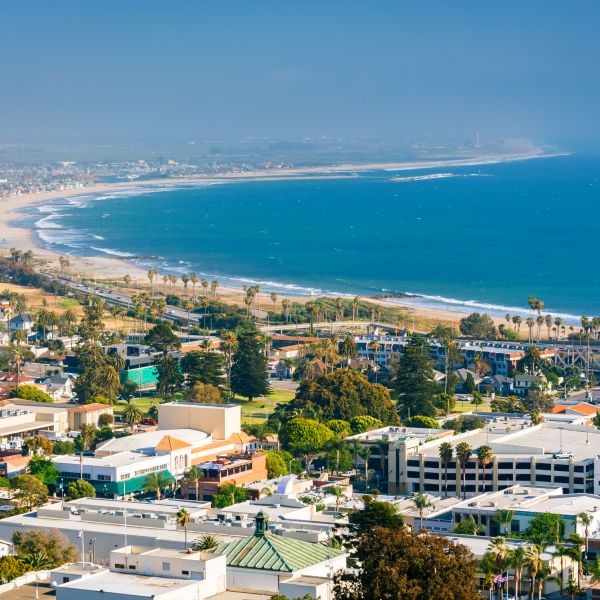 Aerial view of the coast off Ventura.